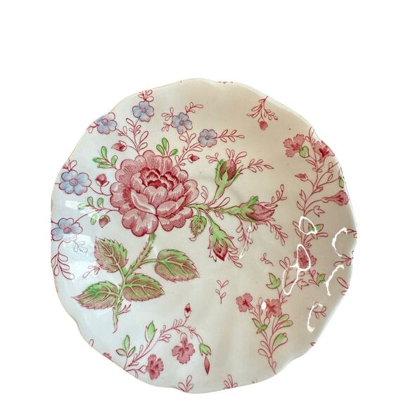 Johnson Brothers VTG Rose Chintz Pink Floral England 5 Teacup and Saucer Set - Picture 12 of 12